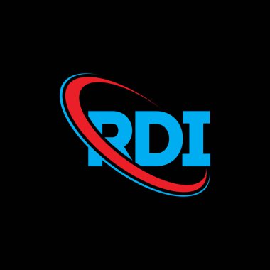 RDI logosu. RDI mektubu. RDI mektup logosu tasarımı. Çember ve büyük harfli monogram logosuna bağlı RDI logosu. Teknoloji, iş ve emlak markası için RDI tipografisi.