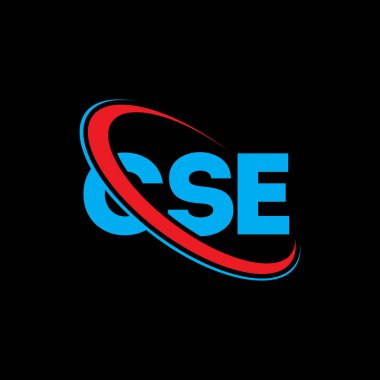 CSE logosu. CSE mektubu. CSE mektup logosu tasarımı. Çember ve büyük harfli monogram logosuna bağlı CSE logosunun baş harfleri. Teknoloji, iş ve emlak markası için CSE tipografisi.