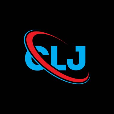 CLJ logosu. CLJ mektubu. CLJ harf logosu tasarımı. Çember ve büyük harfli monogram logosuyla birleştirilmiş CLJ logosu. Teknoloji, iş ve emlak markası için CLJ tipografisi.