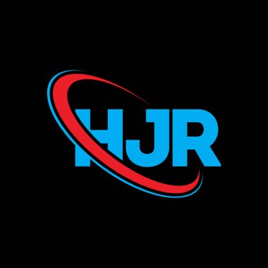 HJR logosu. HJR mektubu. HJR harf logosu tasarımı. Çember ve büyük harfli monogram logosuna bağlı HJR logosu. Teknoloji, iş ve emlak markası için HJR tipografisi.