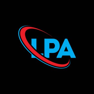 LPA logosu. LPA mektubu. LPA mektup logosu tasarımı. Çember ve büyük harfli monogram logosuna bağlı ilk LPA logosu. Teknoloji, iş ve emlak markası için LPA tipografisi.