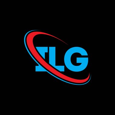 ILG logosu. ILG mektubu. ILG harf logosu tasarımı. Çember ve büyük harfli monogram logosuyla birleştirilmiş ILG logosu. Teknoloji, iş ve emlak markası için ILG tipografisi.