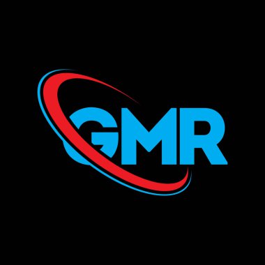 GMR logosu. GMR mektubu. GMR harfi logo tasarımı. Çember ve büyük harfli monogram logosuna bağlı GMR logosu. Teknoloji, iş ve emlak markası için GMR tipografisi.