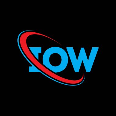IOW logosu. IOW mektubu. IOW harfli logo tasarımı. Çember ve büyük harfli monogram logosuna bağlı ilk harfler IOW logosu. Teknoloji, iş ve emlak markası için IOW tipografisi.