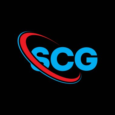 SCG logosu. SCG harfi. SCG harf logosu tasarımı. Çember ve büyük harfli monogram logosuyla birleştirilmiş SCG logosu. Teknoloji, iş ve emlak markası için SCG tipografisi.