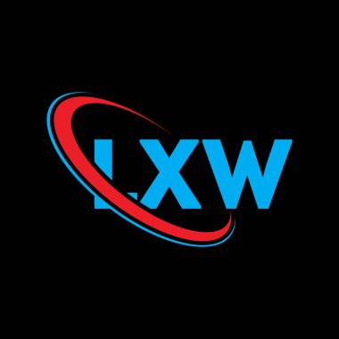 LXW logosu. LXW mektubu. LXW harf logosu tasarımı. Çember ve büyük harfli monogram logosuna bağlı ilk LXW logosu. Teknoloji, iş ve emlak markası için LXW tipografisi.