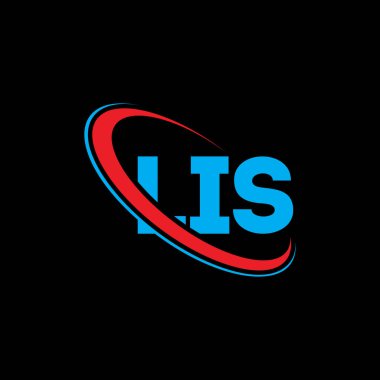 LIS logosu. LIS mektubu. LIS mektup logosu tasarımı. Çember ve büyük harfli monogram logosuna bağlı ilk LIS logosu. Teknoloji, iş ve emlak markası için LIS tipografisi.