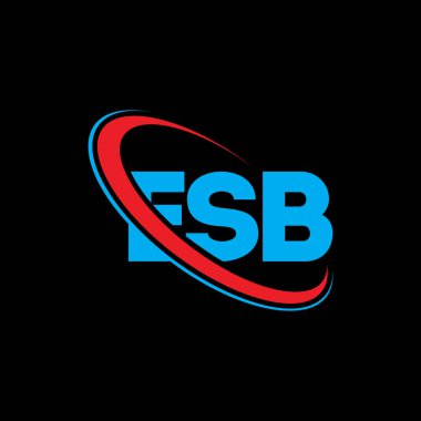 ESB logosu. ESB mektubu. ESB harfli logo tasarımı. Çember ve büyük harfli monogram logosuna bağlı baş harfler ESB logosu. Teknoloji, iş ve emlak markası için ESB tipografisi.