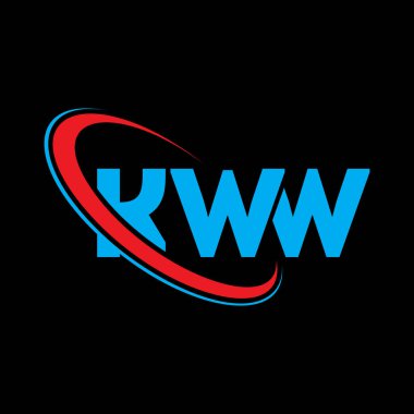 KWW logosu. KWW mektubu. KWW harfli logo tasarımı. Çember ve büyük harfli monogram logosuna bağlı KWW logosu. Teknoloji, iş ve emlak markası için KWW tipografisi.
