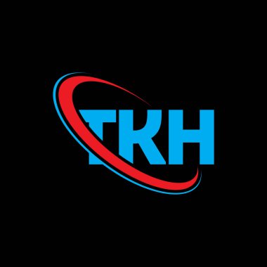 TKH logosu. TKH harfi. TKH harf logosu tasarımı. Çember ve büyük harfli monogram logosuna bağlı TKH logosu. Teknoloji, iş ve emlak markası için TKH tipografisi.