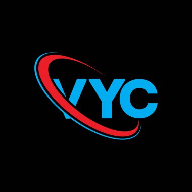 VYC logosu. VYC mektubu. VYC harf logosu tasarımı. Çember ve büyük harfli monogram logosuna bağlı baş harfler VYC logosu. Teknoloji, iş ve emlak markası için VYC tipografisi.