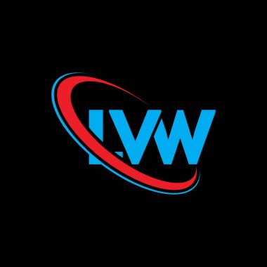LVW logosu. LVW mektubu. LVW harf logosu tasarımı. Çember ve büyük harfli monogram logosuna bağlı ilk LVW logosu. Teknoloji, iş ve emlak markası için LVW tipografisi.
