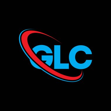 GLC logosu. GLC harfi. GLC harf logosu tasarımı. Çember ve büyük harfli monogram logosuyla birleştirilmiş GLC logosu. Teknoloji, iş ve emlak markası için GLC tipografisi.