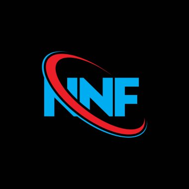 NNF logosu. NNF mektubu. NNF mektup logosu tasarımı. Çember ve büyük harfli monogram logosuna bağlı baş harfler NNF logosu. Teknoloji, iş ve emlak markası için NNF tipografisi.