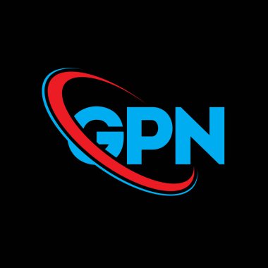 GPN logosu. GPN mektubu. GPN harf logosu tasarımı. Çember ve büyük harfli monogram logosuyla birleştirilmiş GPN logosu. Teknoloji, iş ve emlak markası için GPN tipografisi.
