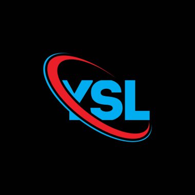 YSL logosu. YSL mektubu. YSL harf logosu tasarımı. Çember ve büyük harfli monogram logosuyla birleştirilmiş YSL logosu. Teknoloji, iş ve emlak markası için YSL tipografisi.