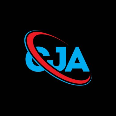 CJA logosu. CJA mektubu. CJA mektup logosu tasarımı. Çember ve büyük harfli monogram logosuyla birleştirilmiş CJA logosu. Teknoloji, iş ve emlak markası için CJA tipografisi.