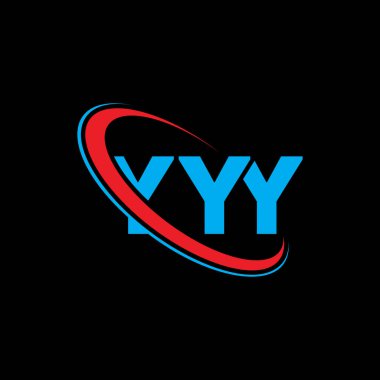 YY logosu. YY mektubu. YYY harf logosu tasarımı. Çember ve büyük harfli monogram logosuyla birleştirilmiş YYY logosu. Teknoloji, iş ve emlak markası için YYY tipografisi.