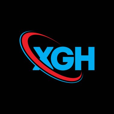 XGH logosu. XGH harfi. XGH harfli logo tasarımı. Çember ve büyük harfli monogram logosuna bağlı XGH logosu. Teknoloji, iş ve emlak markası için XGH tipografisi.