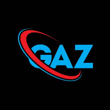 GAZ logosu. GAZ harfi. GAZ harf logosu tasarımı. Çember ve büyük harfli monogram logosuyla birleştirilmiş GAZ logosu. Teknoloji, iş ve emlak markası için GAZ tipografisi.
