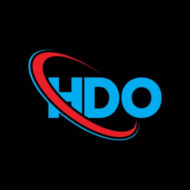 HDO logosu. HDO mektubu. HDO harfi logo tasarımı. Çember ve büyük harfli monogram logosuna bağlı HDO logosu. Teknoloji, iş ve emlak markası için HDO tipografisi.