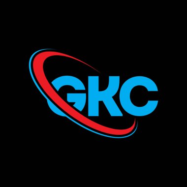 GKC logosu. GKC mektubu. GKC harf logosu tasarımı. Çember ve büyük harfli monogram logosuyla GKC logosunun baş harfleri. Teknoloji, iş ve emlak markası için GKC tipografisi.