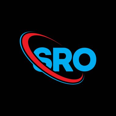 SRO logosu. SRO mektubu. SRO harf logosu tasarımı. Çember ve büyük harfli monogram logosuna bağlı baş harfler SRO logosu. Teknoloji, iş ve emlak markası için SRO tipografisi.