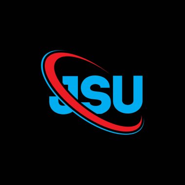 JSU logosu. JSU mektubu. JSU mektup logosu tasarımı. Çember ve büyük harfli monogram logosuna bağlı baş harfler JSU logosu. Teknoloji, iş ve emlak markası için JSU tipografisi.