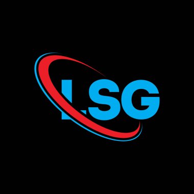 LSG logosu. LSG mektubu. LSG harf logosu tasarımı. Çember ve büyük harfli monogram logosuna bağlı ilk LSG logosu. Teknoloji, iş ve emlak markası için LSG tipografisi.
