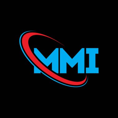 MMI logosu. MMI mektubu. MMI harfli logo tasarımı. Çember ve büyük harfli monogram logosuna bağlı baş harfler. Teknoloji, iş ve emlak markası için MMI tipografisi.
