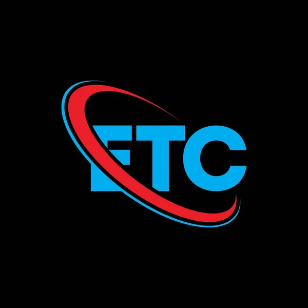 Etc Logosu Etc Mektubu Etc Harf Logosu Tasarımı Çember Büyük — Stok Vektör