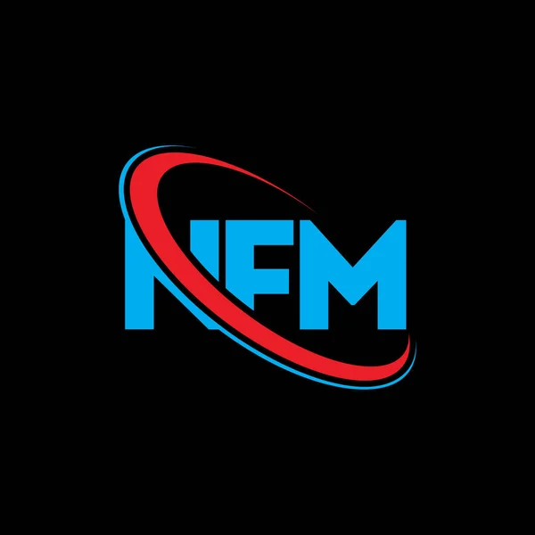 Nfm Logo Nfm Brief Nfm Letter Logo Ontwerp Initialen Nfm — Stockvector