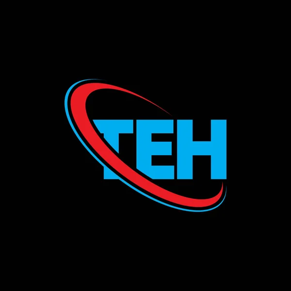 Логотип Teh Письмо Дизайн Логотипа Teh Логотип Teh Инициалов Связан — стоковый вектор