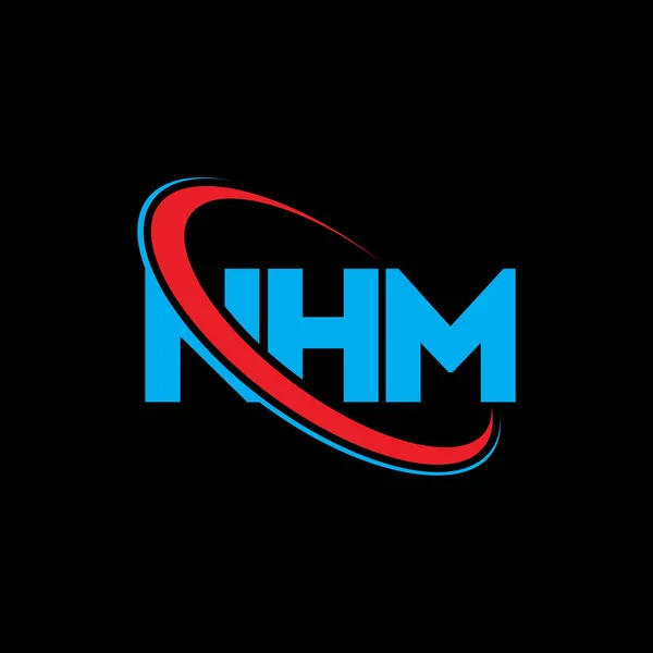 Logo Nhm Lettre Nhm Nhm Lettre Logo Design Initiales Logo — Image vectorielle