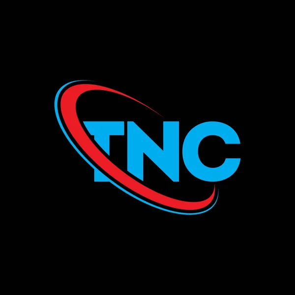 Tnc Logo Tnc Letter Tnc Letter Logo Design 用圆形和大写字母标识连接跨国公司标识的首字母缩写 Tnc — 图库矢量图片