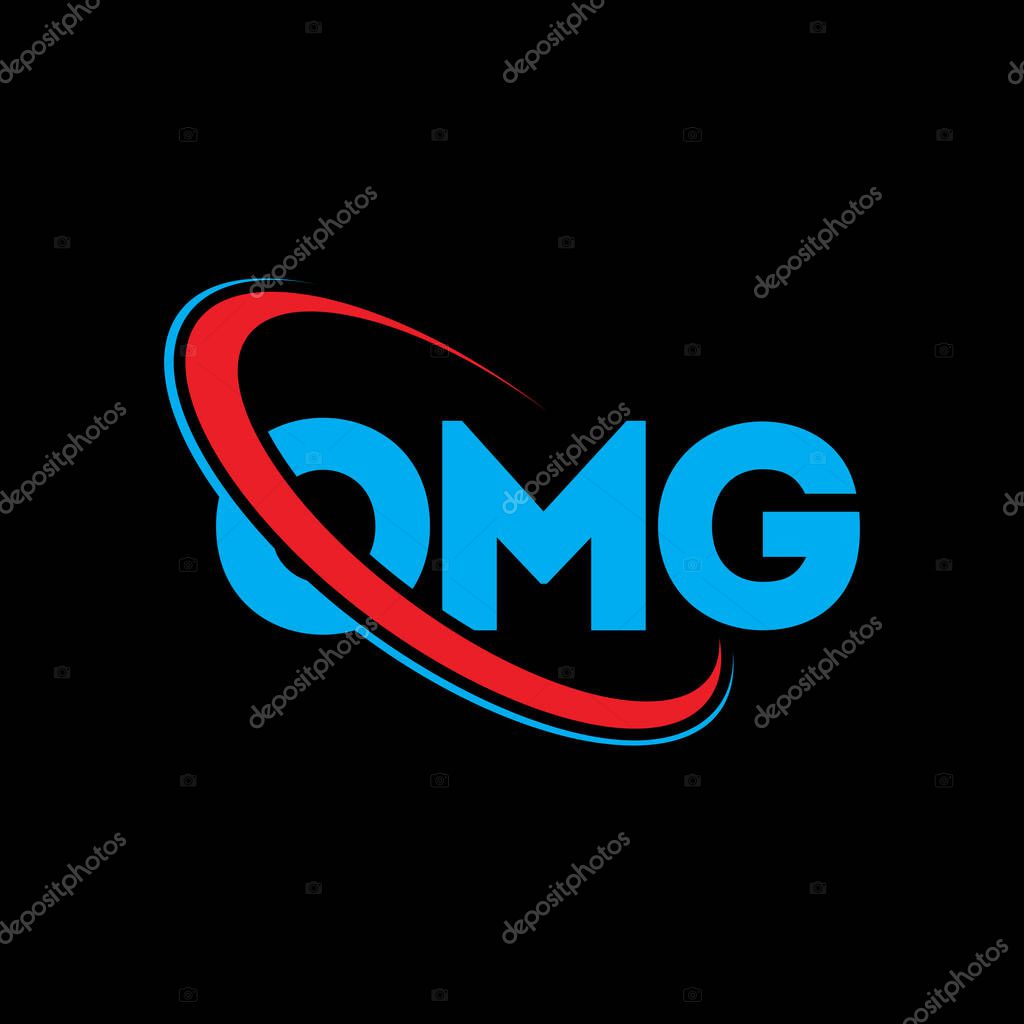 OMG logo. OMG letter. OMG letter logo design. Initials OMG logo linked with circle and uppercase monogram logo. OMG typography for technology, business and real estate brand.