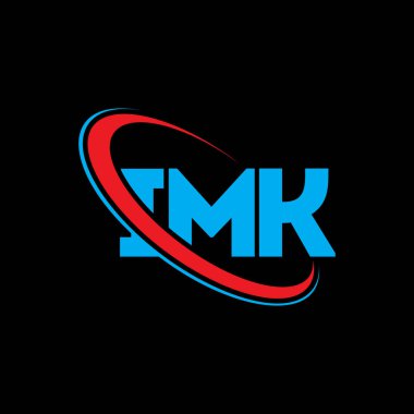 IMK logosu. IMK mektubu. IMK harf logo tasarımı. Çember ve büyük harfli monogram logosuna bağlı IMK logosu. Teknoloji, iş ve emlak markası için IMK tipografisi.