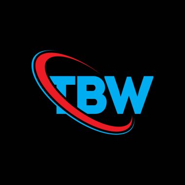 TBW logosu. TBW harfi. TBW harfli logo tasarımı. Çember ve büyük harfli monogram logosuna bağlı TBW logosu. Teknoloji, iş ve emlak markası için TBW tipografisi.
