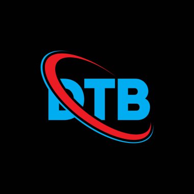 DTB logosu. DTB mektubu. DTB harfi logo tasarımı. Çember ve büyük harfli monogram logosuna bağlı DTB logosu. Teknoloji, iş ve emlak markası için DTB tipografisi.