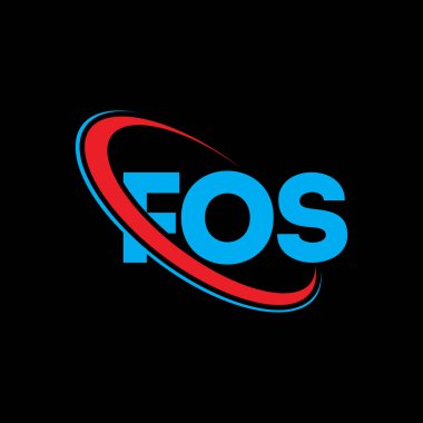 FOS logosu. FOS mektubu. FOS harfi logo tasarımı. Çember ve büyük harfli monogram logosuna bağlı FOS logosu. Teknoloji, iş ve emlak markası için FOS tipografisi.
