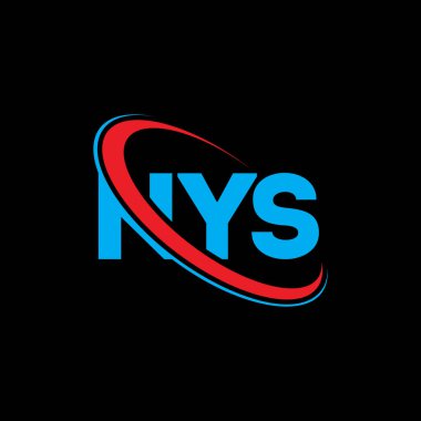 NYS logosu. NYS mektubu. NYS harfi logo tasarımı. Çember ve büyük harfli monogram logosuna bağlı baş harfler NYS logosu. Teknoloji, iş ve emlak markası için NYS tipografisi.