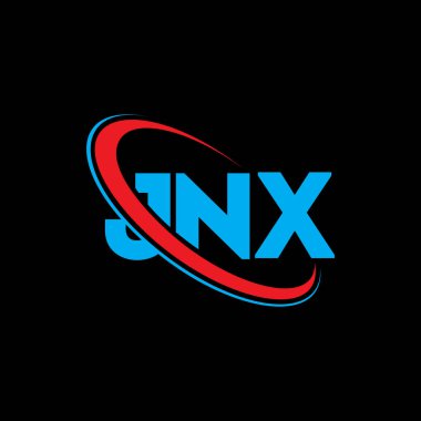 JNX logosu. JNX mektubu. JNX harfli logo tasarımı. Çember ve büyük harfli monogram logosuna bağlı baş harfler JNX logosu. Teknoloji, iş ve emlak markası için JNX tipografisi.