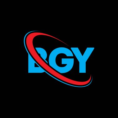 BGY logosu. BGY mektubu. BGY harf logosu tasarımı. Çember ve büyük harfli monogram logosuyla birleştirilmiş BGY logosu. Teknoloji, iş ve emlak markası için BGY tipografisi.