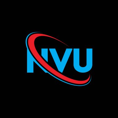 NVU logosu. NVU mektubu. NVU harf logosu tasarımı. Çember ve büyük harfli monogram logosuna bağlı NVU logosu. Teknoloji, iş ve emlak markası için NVU tipografisi.