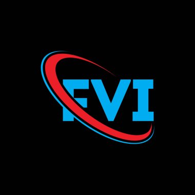 FVI logosu. FVI mektubu. FVI harf logosu tasarımı. Çember ve büyük harfli monogram logosuna bağlı baş harfler FVI logosu. Teknoloji, iş ve emlak markası için FVI tipografisi.