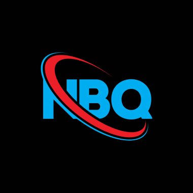 NBQ logosu. NBQ mektubu. NBQ harfi logo tasarımı. Çember ve büyük harfli monogram logosuna bağlı NBQ logosu. Teknoloji, iş ve emlak markası için NBQ tipografisi.