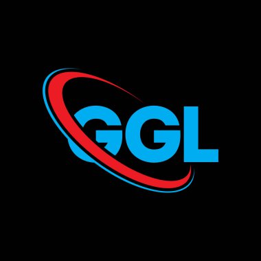 GGL logosu. GGL harfi. GGL harf logosu tasarımı. Çember ve büyük harfli monogram logosuyla birleştirilmiş GGL logosu. Teknoloji, iş ve emlak markası için GGL tipografisi.