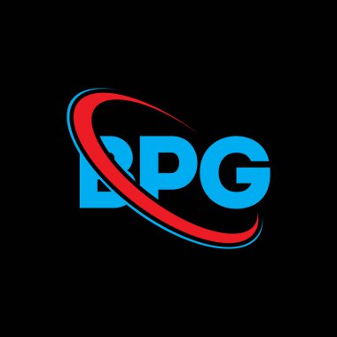 BPG logosu. BPG mektubu. BPG harf logosu tasarımı. Çember ve büyük harfli monogram logosuna bağlı BPG logosu. Teknoloji, iş ve emlak markası için BPG tipografisi.