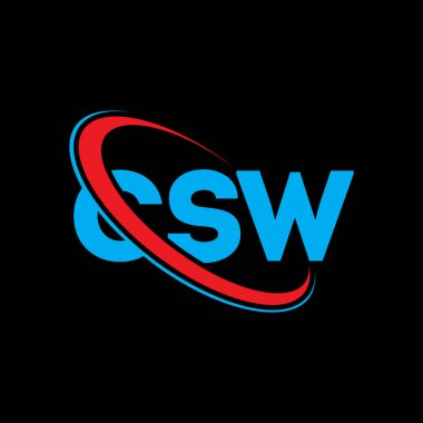 CSW logosu. CSW mektubu. CSW harf logosu tasarımı. Çember ve büyük harfli monogram logosuyla birleştirilmiş CSW logosu. Teknoloji, iş ve emlak markası için CSW tipografisi.