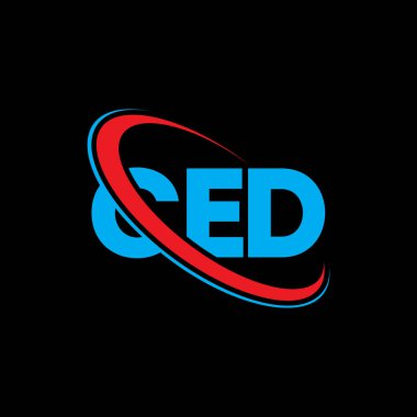 CED logosu. CED mektubu. CED mektup logosu tasarımı. Çember ve büyük harfli monogram logosuna bağlı baş harfler. Teknoloji, iş ve emlak markası için CED tipografisi.